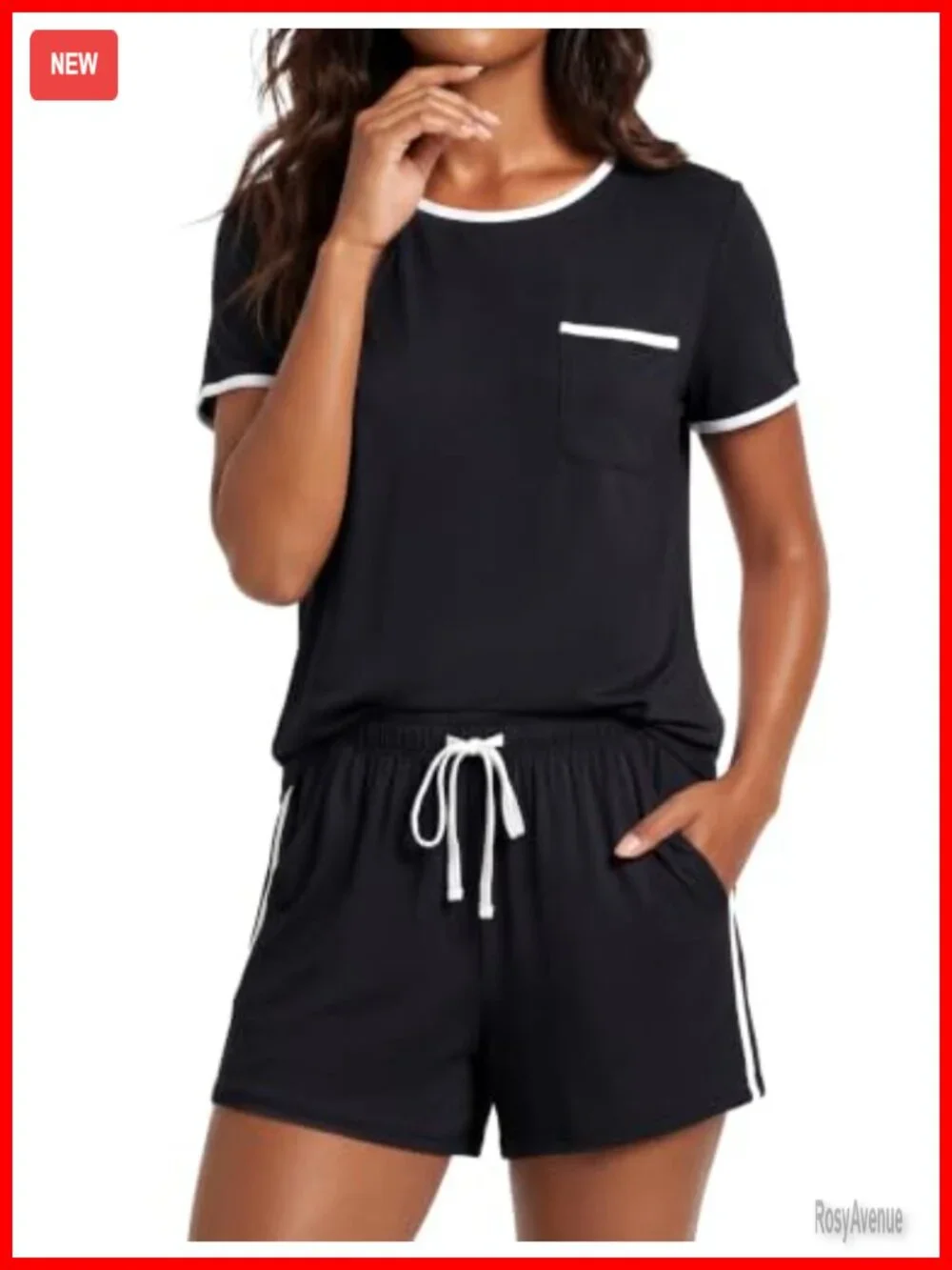Women's Bamboo Pajama Set - 93% Bamboo Fiber, Soft Silk, Short Sleeve & Shorts,